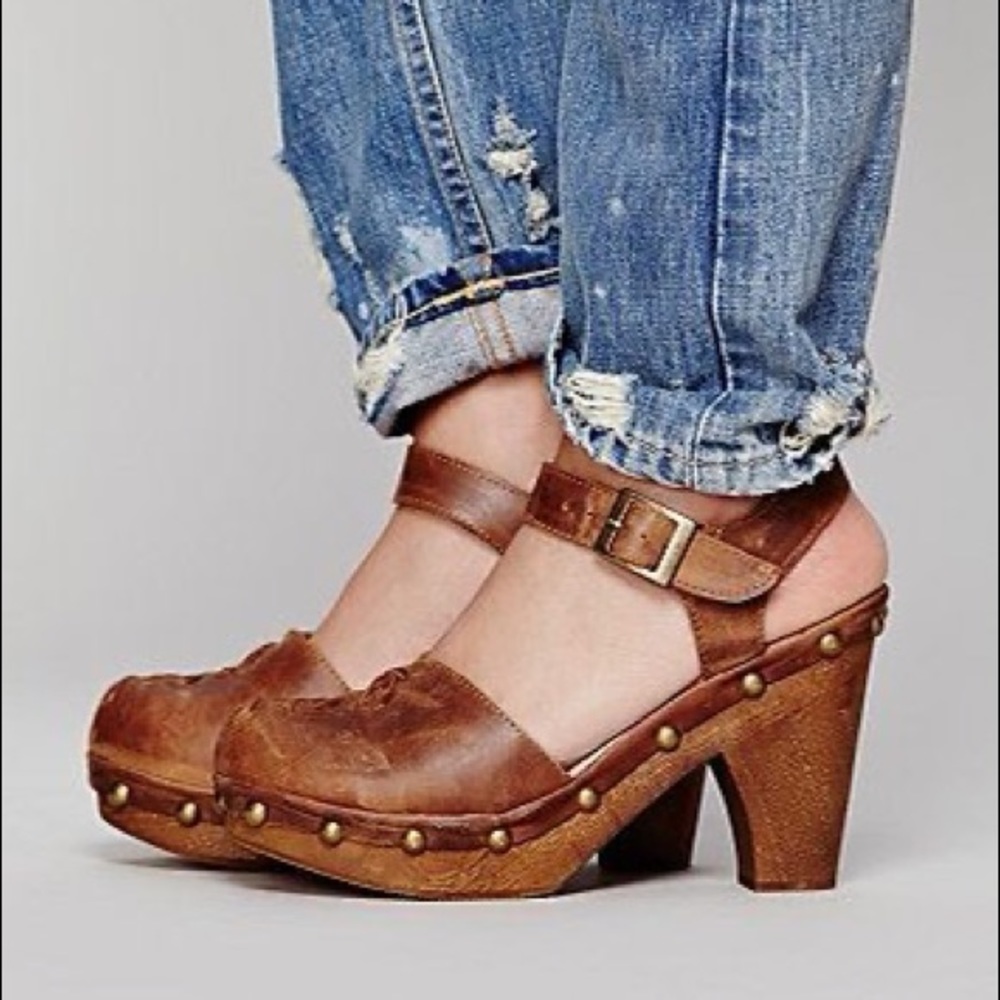 COPY - Jeffrey Campbell/ Free People Daubs Wooden Clogs